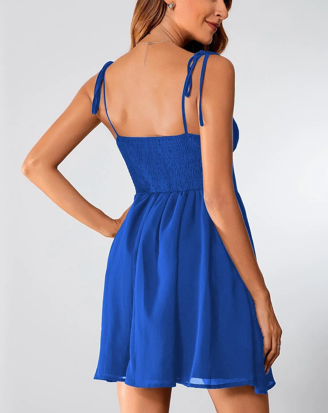 SOLY HUX Women's Corset Dress Cami Dresses Spaghetti Strap Flared Prom Dress Cocktail Party Short Summer Dress