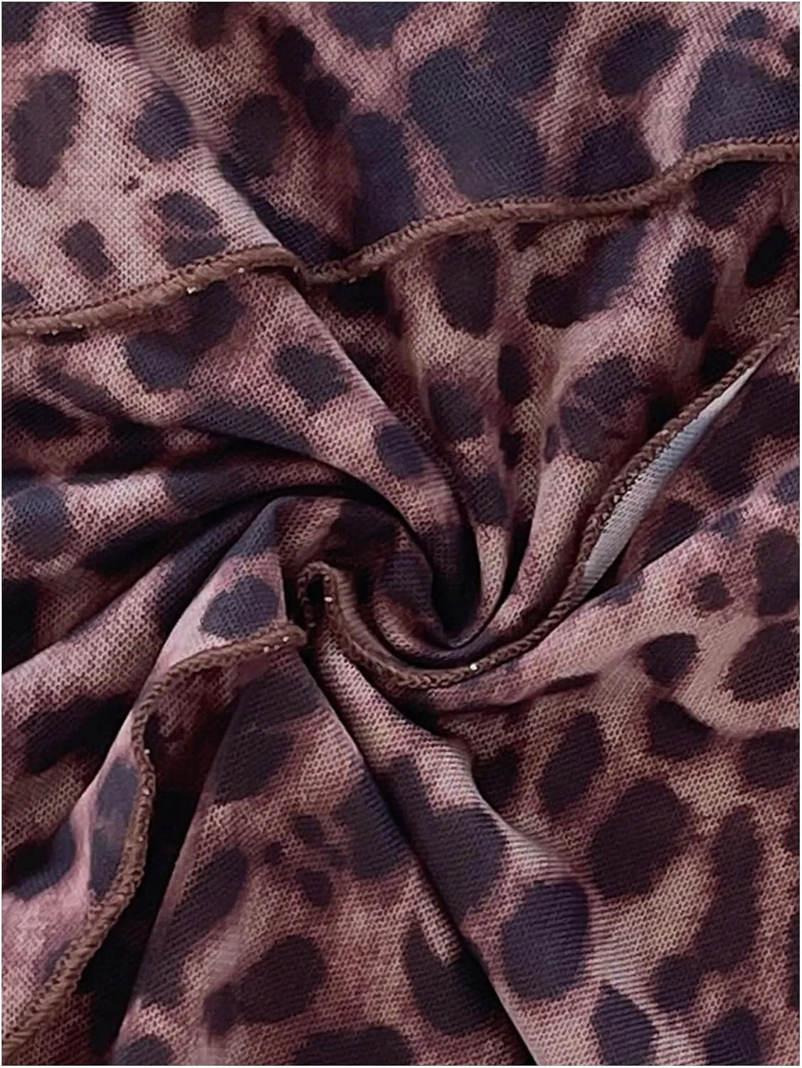 SOLY HUX Women's Sexy Leopard Print Halter V Neck Mini Dress Retro Backless Fitted Bodycon Dresses