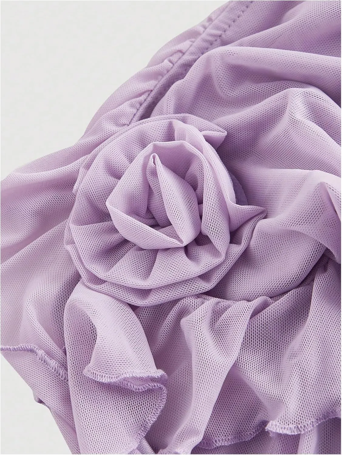 SOLY HUX Women's Summer Dresses Halter Bodycon Irregular Ruffle Trim 3D Flower Cami Mini Party Club Dress
