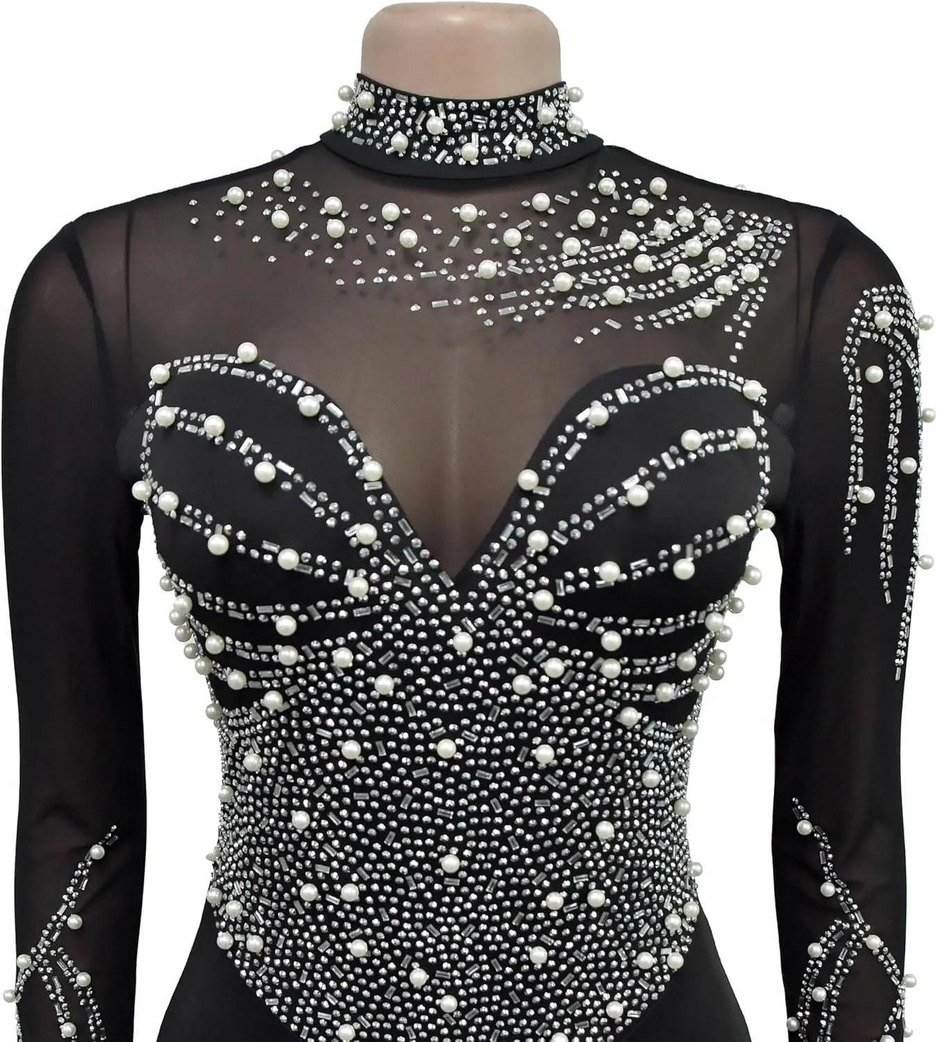 Sparkly Rhinestone Embellished Jumpsuit Sexy Birthday Outfits for Women