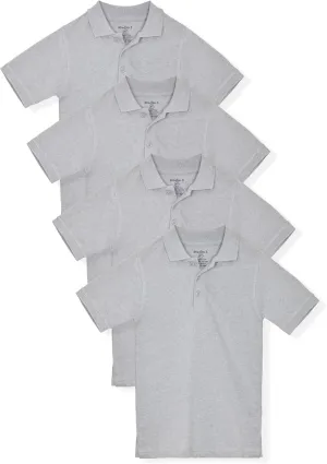 Studio 3 Boys - 4-Pack School Uniform Short and Long Sleeve Pique Polo Shirts