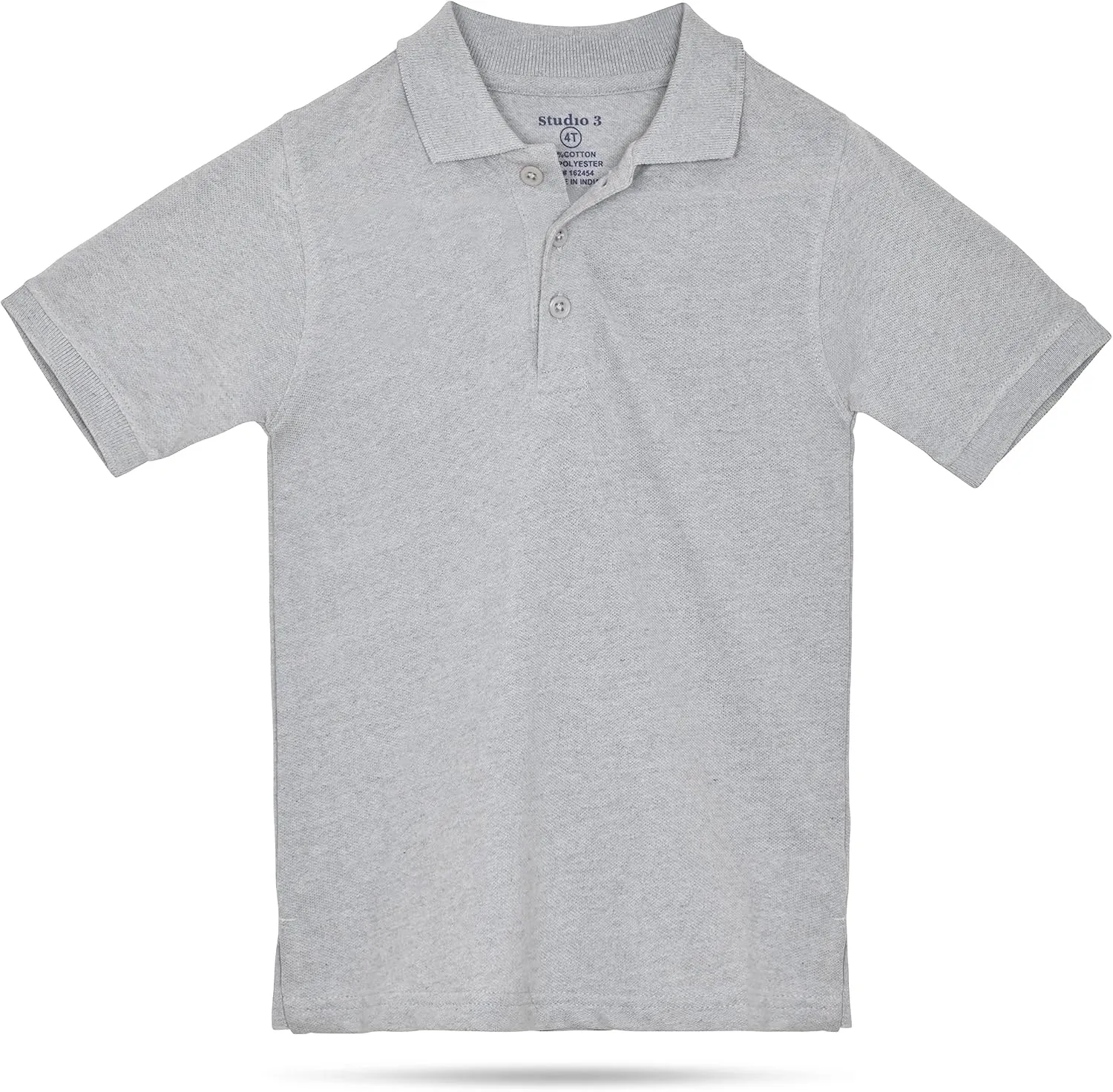 Studio 3 Boys - 4-Pack School Uniform Short and Long Sleeve Pique Polo Shirts