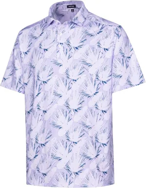 SURF CUZ Golf Shirt Moisture Wicking for Men Dry Fit Polo Shirts Short Sleeve Print Performance 4-Way Stretch