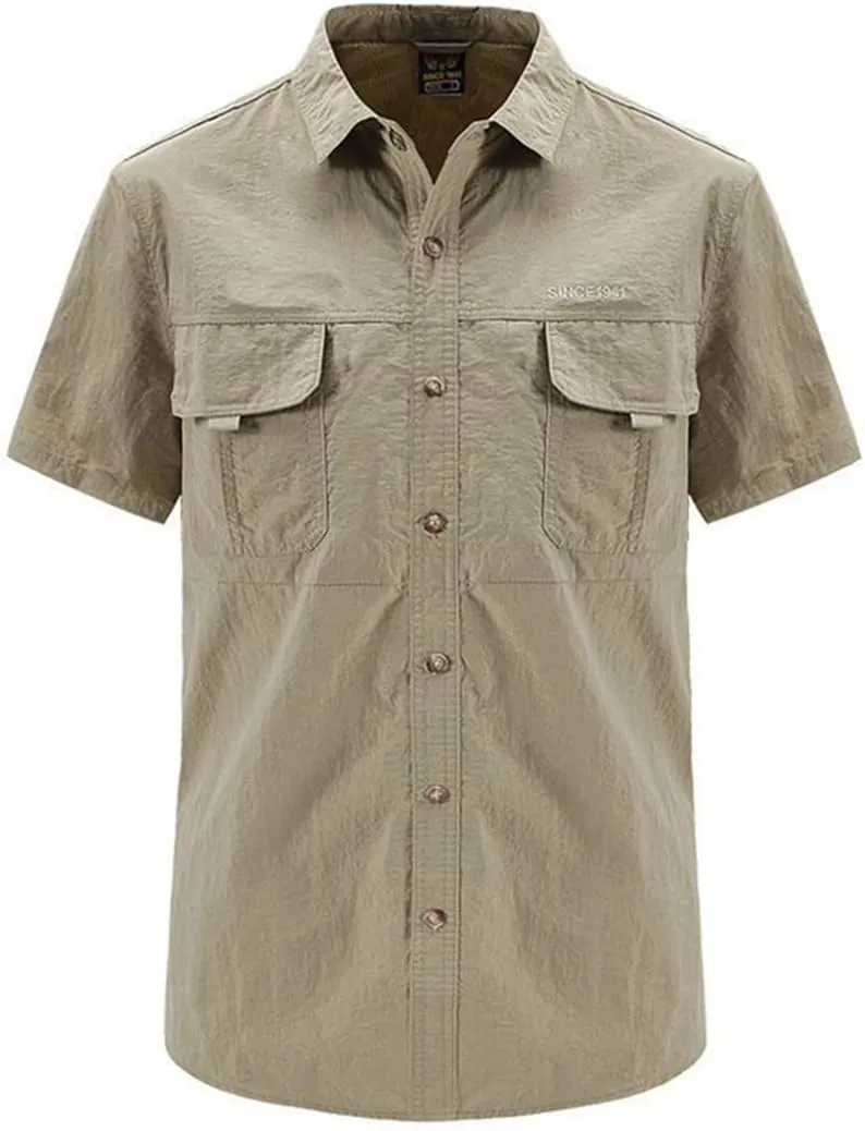 Tactical Hiking Shirts Men Long Sleeve Cargo Work Shirts Summer Outdoor Quick Dry Military Combat Hunting Fishing Shirt