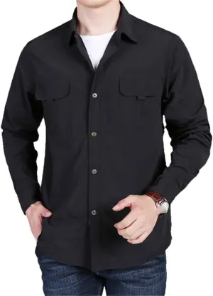 Tactical Hiking Shirts Men Long Sleeve Cargo Work Shirts Summer Outdoor Quick Dry Military Combat Hunting Fishing Shirt