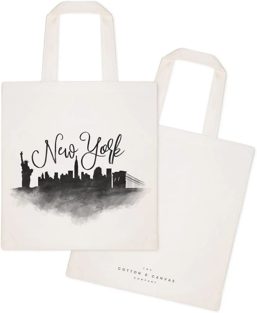 The Cotton & Canvas Co. Cityscape, Souvenir, Beach, Shopping and Travel Reusable Shoulder Tote and Handbag