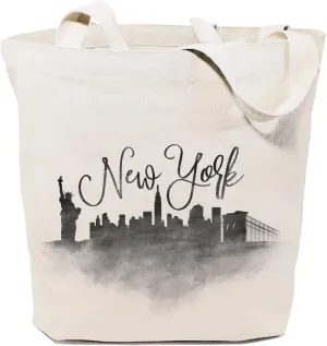 The Cotton & Canvas Co. Cityscape, Souvenir, Beach, Shopping and Travel Reusable Shoulder Tote and Handbag