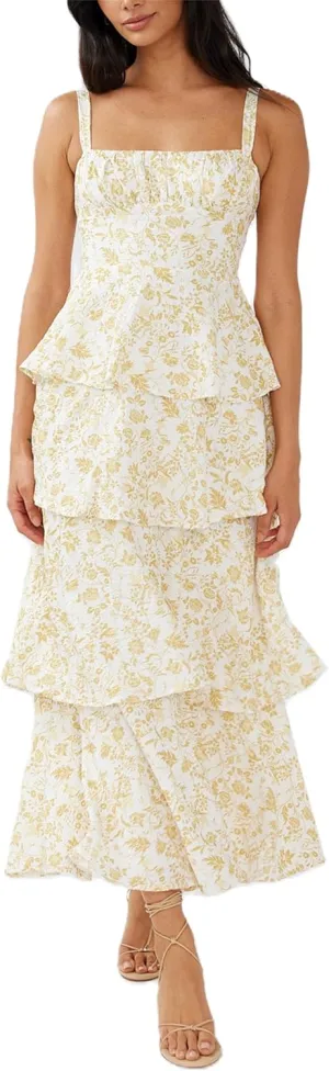Thopavenoir Women's Boho Tie-up Front Maxi Dress Y2k Floral Print Sleeveless Long Dresses 2025 Smocked Summer Beach Sundress