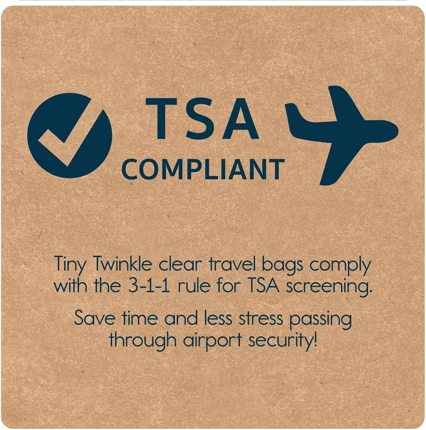 Tiny Twinkle Mess-proof Travel Bags, Airline Compliant, Zipper Closure, Clear Front Pouch, Diaper Bag Packing, Toiletry or Cosmetics Organizer 2 Pack Set (Luna)