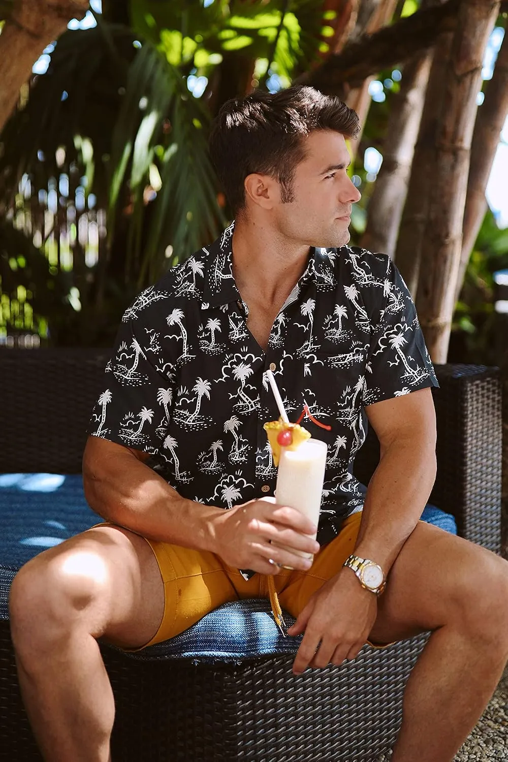 Tipsy Elves Hawaiian Shirts for Men - Mens Casual Beach Summer Shirts - Stretch Fabric with Modern Fit
