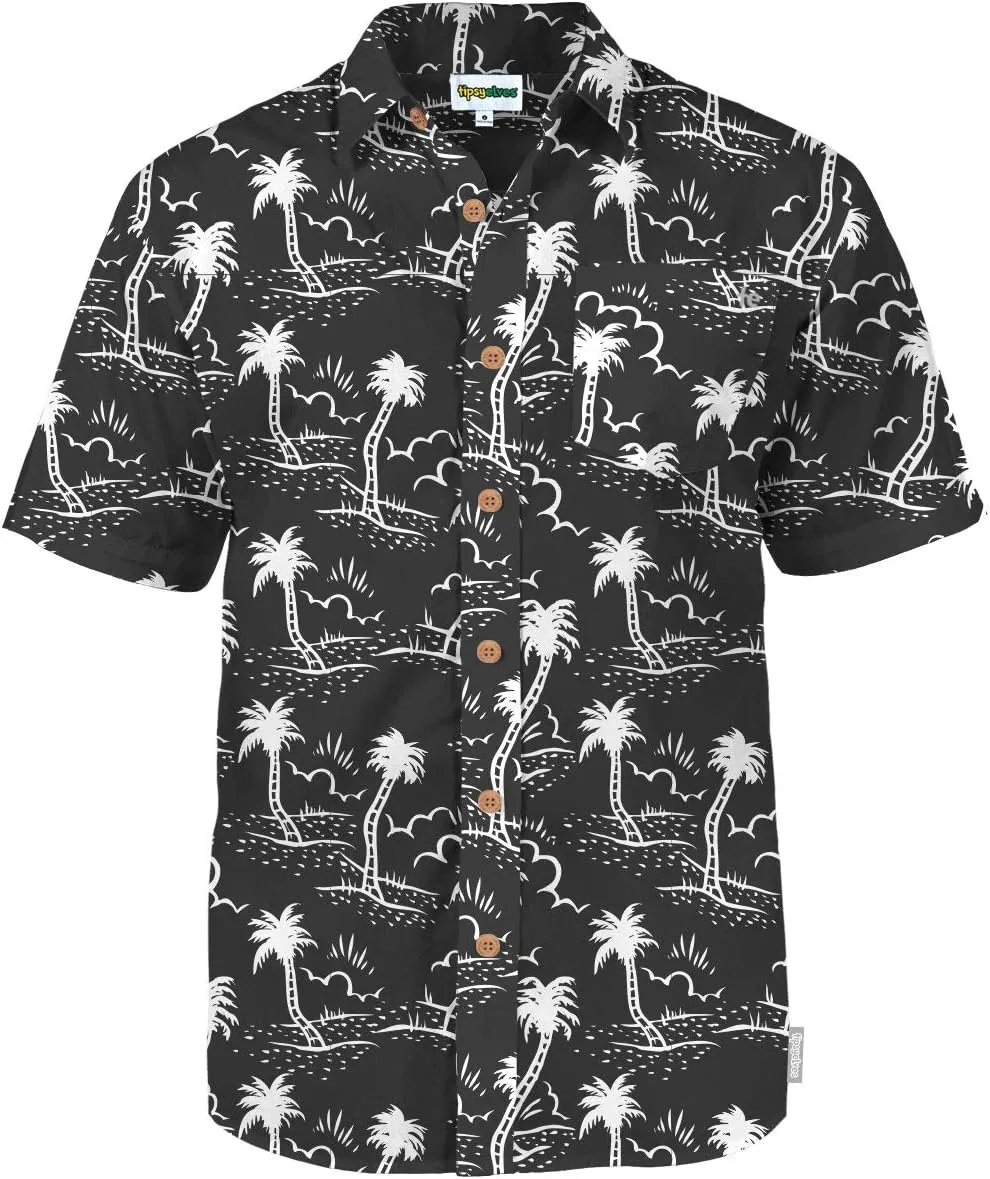 Tipsy Elves Hawaiian Shirts for Men - Mens Casual Beach Summer Shirts - Stretch Fabric with Modern Fit
