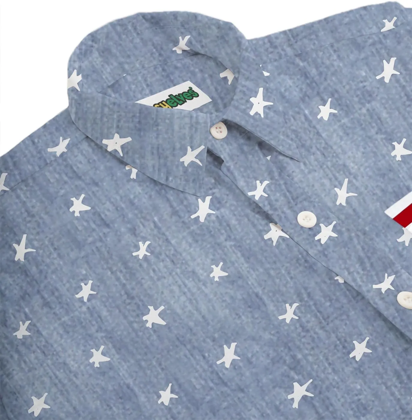 Tipsy Elves Patriotic Shirts for Men - USA Short Sleeve Button Up American Flag Shirts for Men for 4th of July