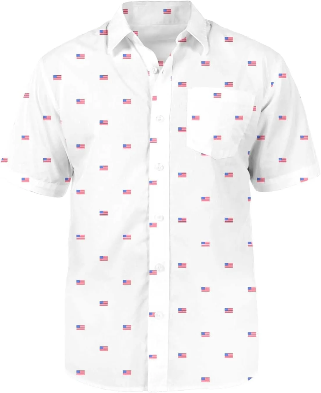 Tipsy Elves Patriotic Shirts for Men - USA Short Sleeve Button Up American Flag Shirts for Men for 4th of July