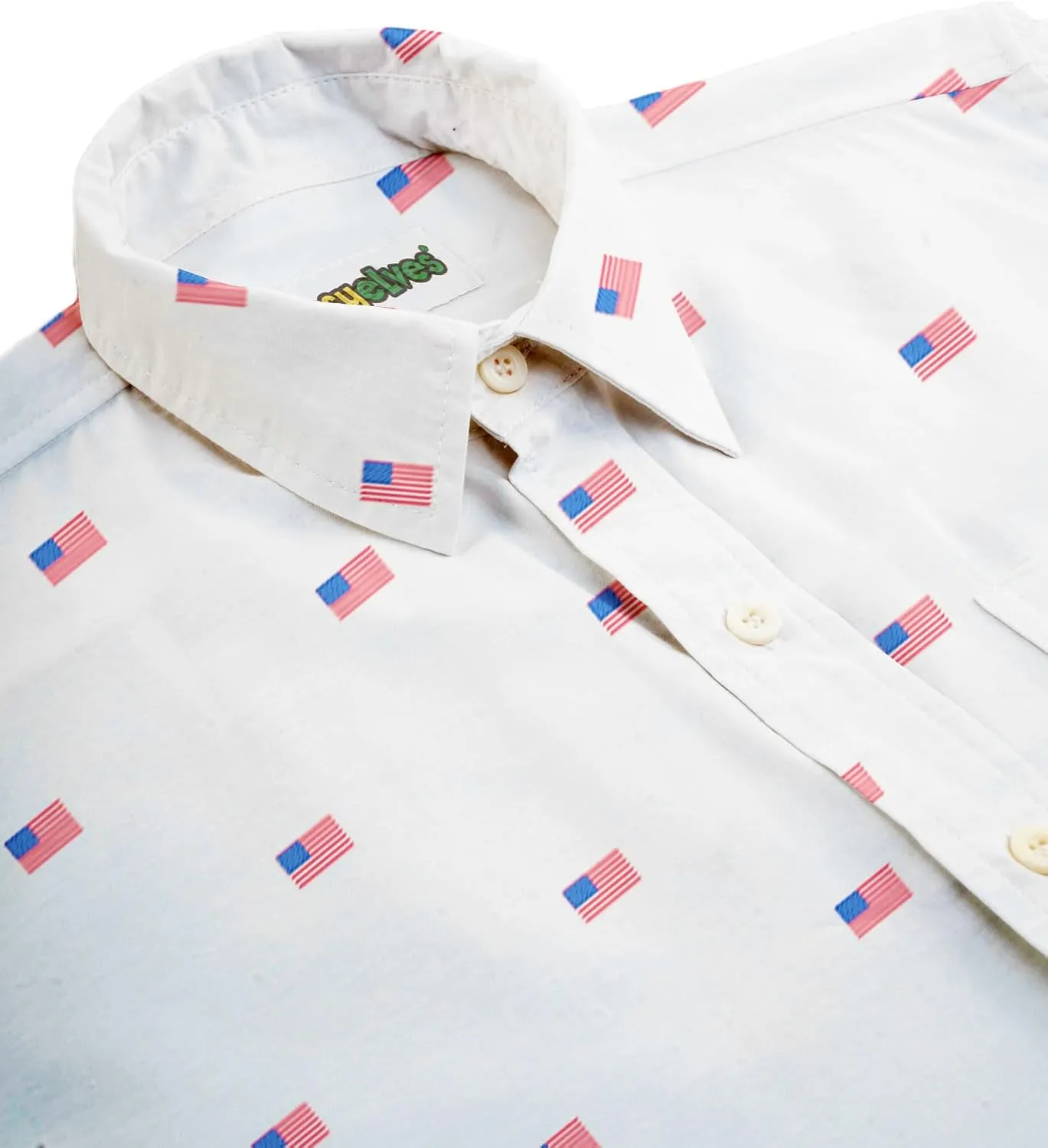 Tipsy Elves Patriotic Shirts for Men - USA Short Sleeve Button Up American Flag Shirts for Men for 4th of July