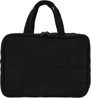 Toiletry Bag, Compartmental Hanging toiletry Bag, Portable Foldable Makeup Cosmetic Organizer Bag with Anti-slip Metal Hook for Travel Gym Outdoor Activity (Black)