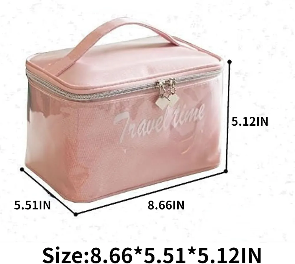 Toiletry Bag for Women Men, Waterproof Makeup Cosmetic Bag Travel Organizer Travel Bag Large Capacity Tote Bag Handbag (Silver Blue)
