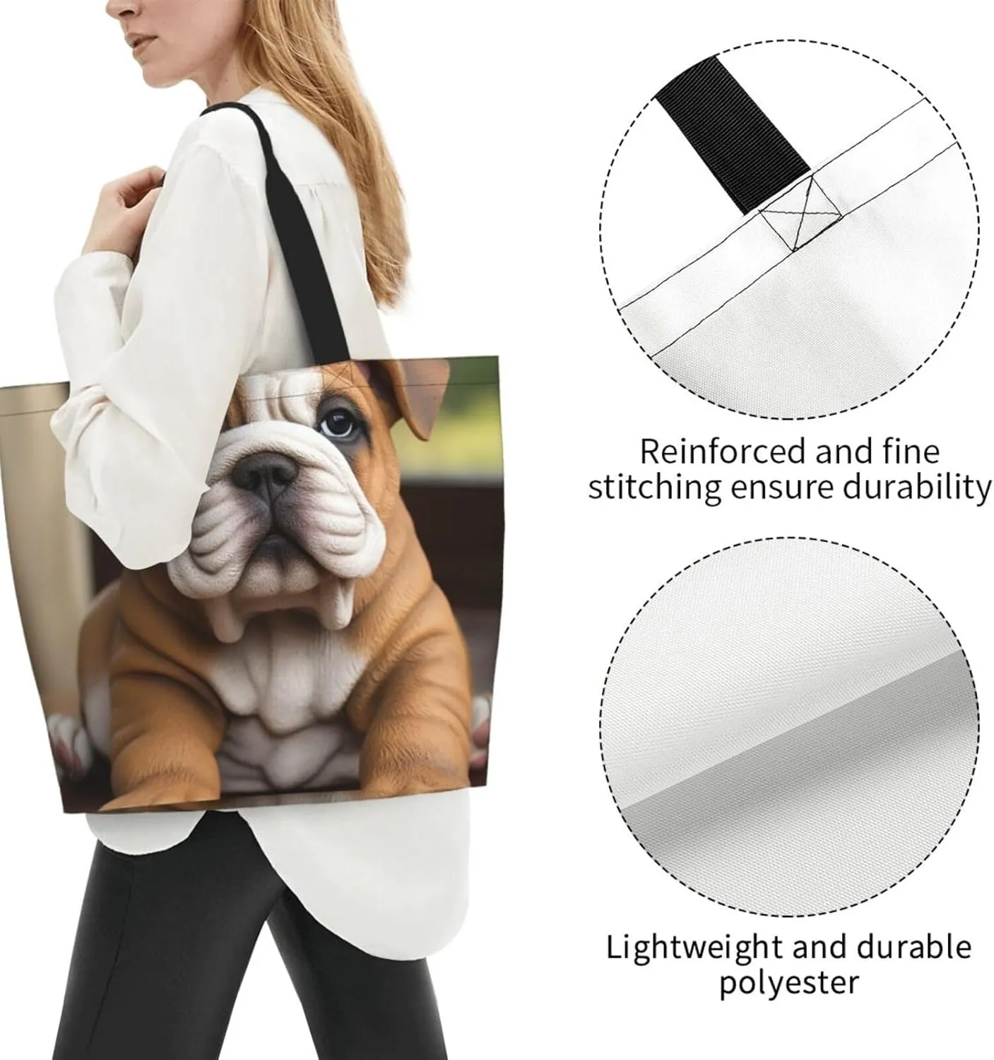 Tote Bag for Women Grocery Bag Reusable Shopping Bag Cartoon Dinosaur Images Handbag Foldable Shoulder Bag