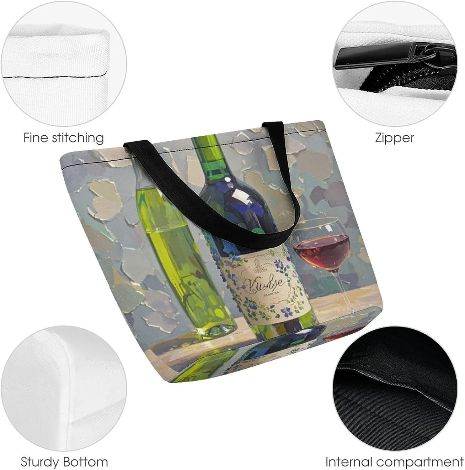 Tote Bag for Women Grocery Bag White Doves Fly Foldable Shopping Bags Reusable Large Tote Bag