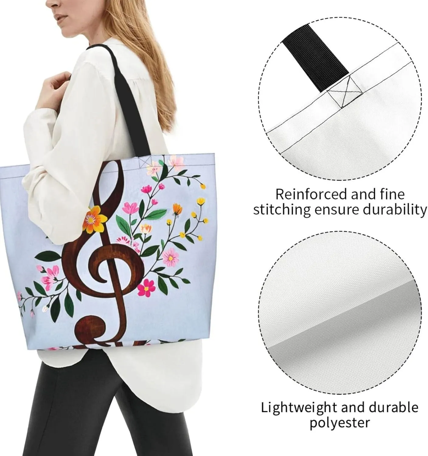 Tote Bag for Women Northern Lights Grocery Bag Foldable Shopping Bags Reusable Large Tote Bag