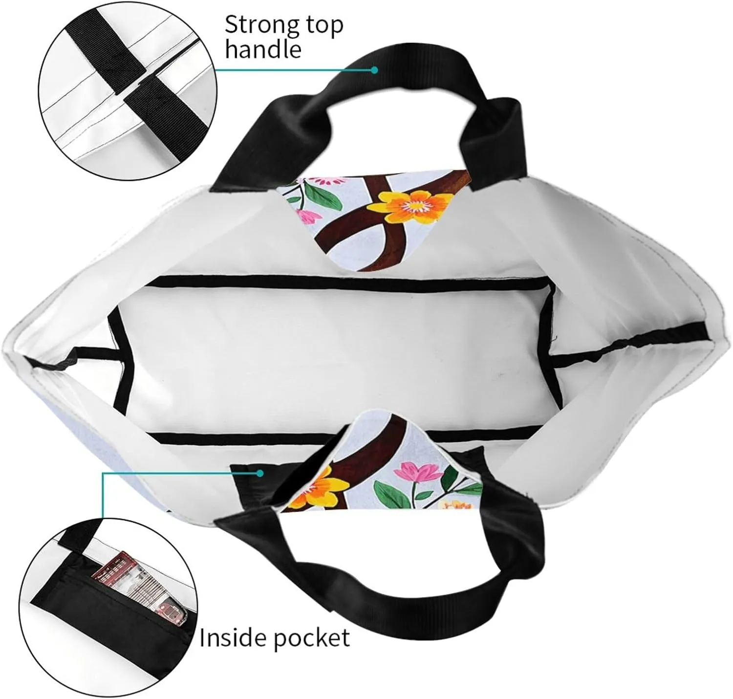 Tote Bag for Women Northern Lights Grocery Bag Foldable Shopping Bags Reusable Large Tote Bag