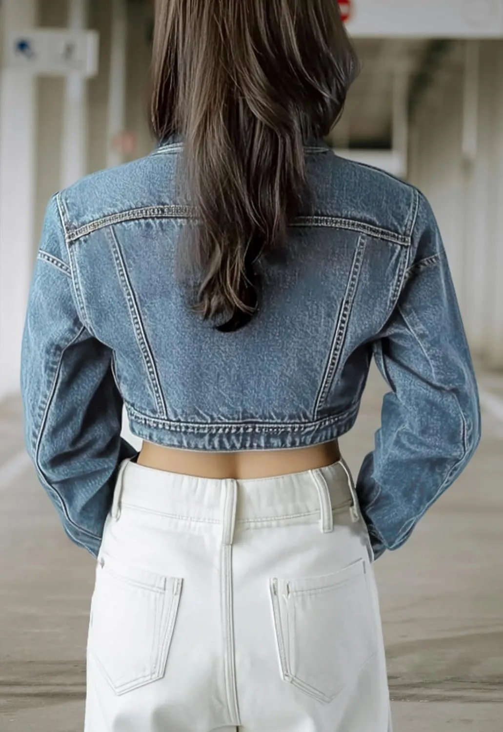 Trendy Washed Cropped Jean Jacket for Women - Short Denim Jacket in Black, Gray, Blue