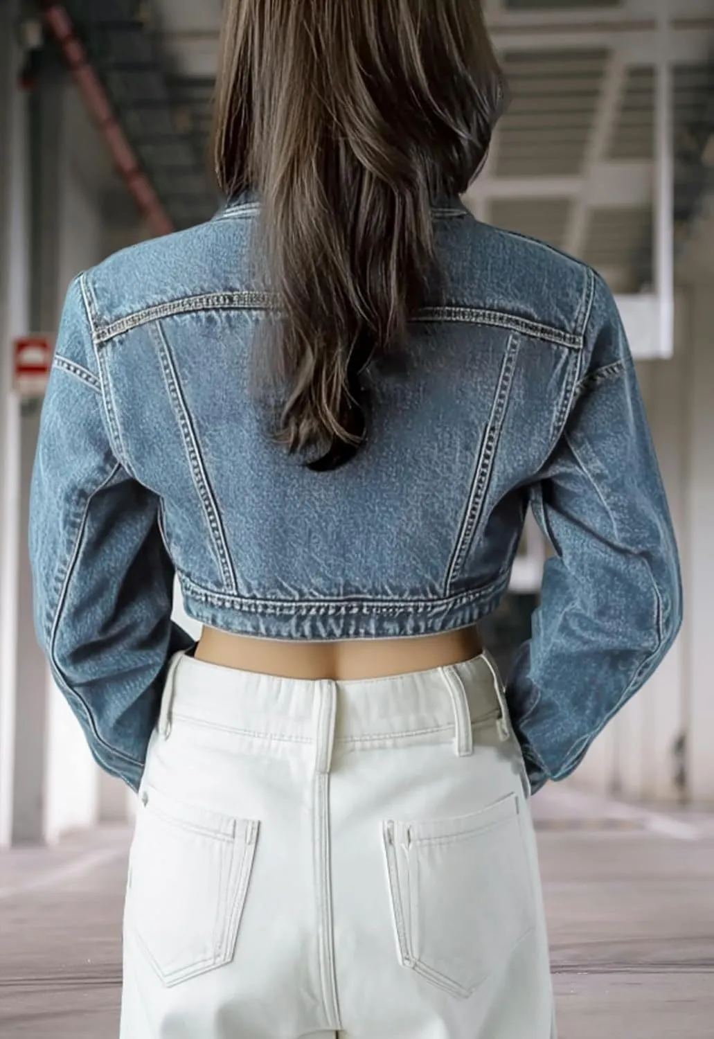 Trendy Washed Cropped Jean Jacket for Women - Short Denim Jacket in Black, Gray, Blue
