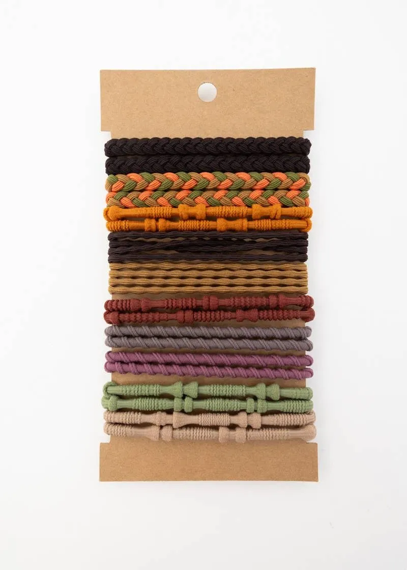 Twists & Braids Stackable Hair Tie Bracelet Set 🪢: Multi-Colored