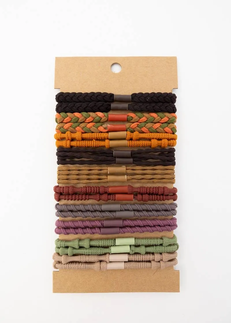Twists & Braids Stackable Hair Tie Bracelet Set 🪢: Multi-Colored