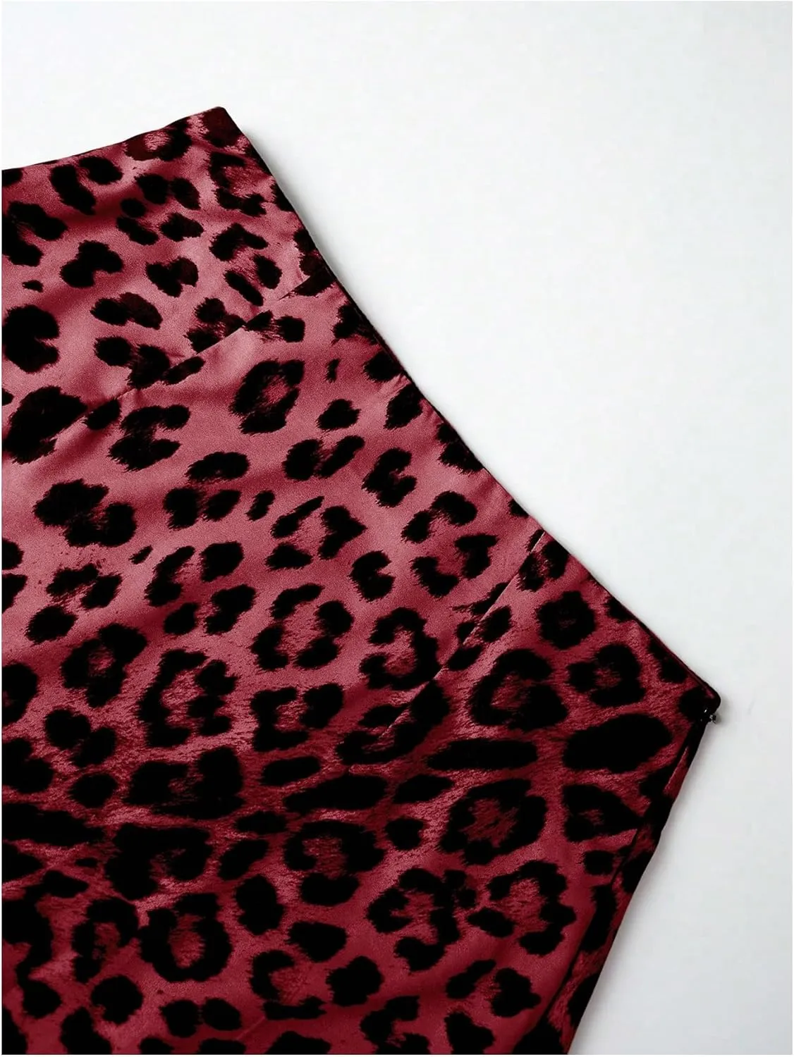 WDIRARA Women's Leopard Print Maxi Skirts Casual Elastic High Waist Floor Length Long Skirts