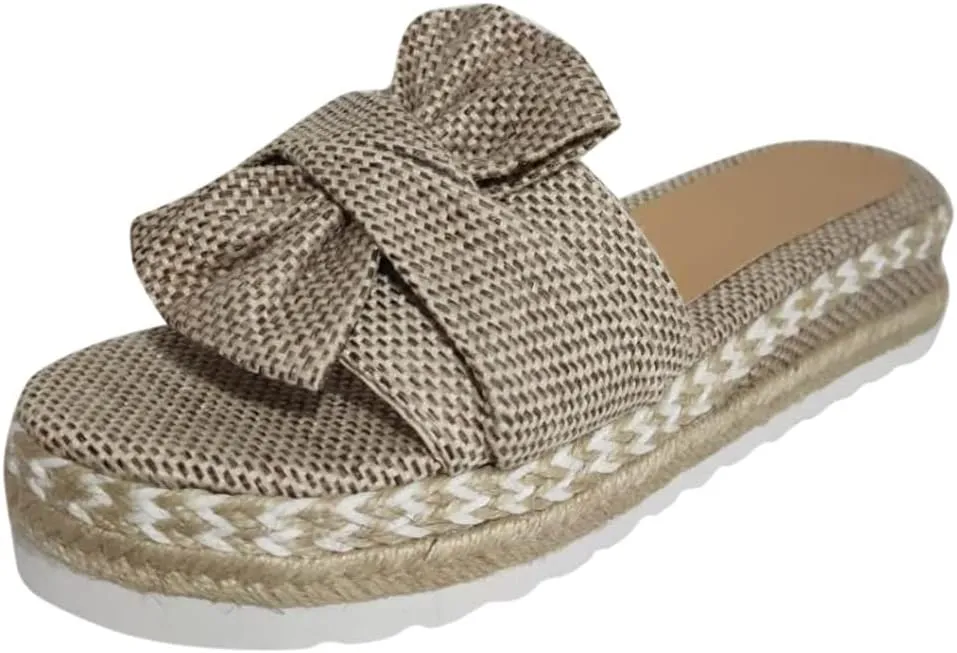 Wedge Sandals for Women Slide Sandals for Women Ladies Dressy Summer Casual Cute Bow Knot Low Wedge Platform Sandals