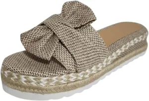 Wedge Sandals for Women Slide Sandals for Women Ladies Dressy Summer Casual Cute Bow Knot Low Wedge Platform Sandals
