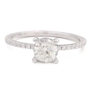 White Gold 14K Round Diamond Bridal Engagement Ring