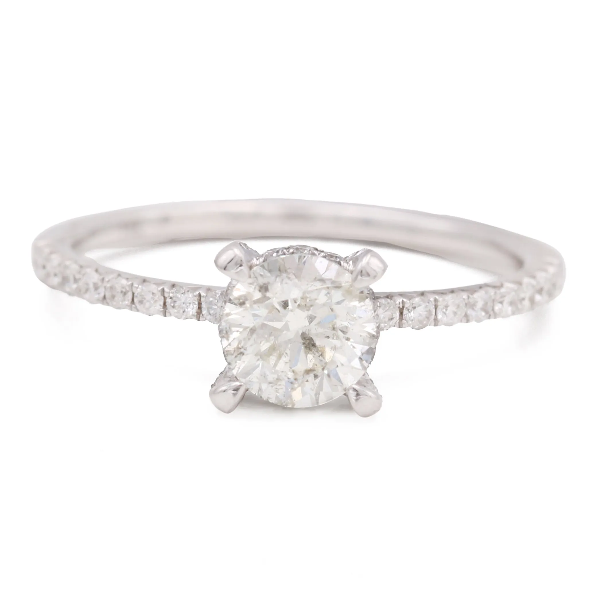 White Gold 14K Round Diamond Bridal Engagement Ring