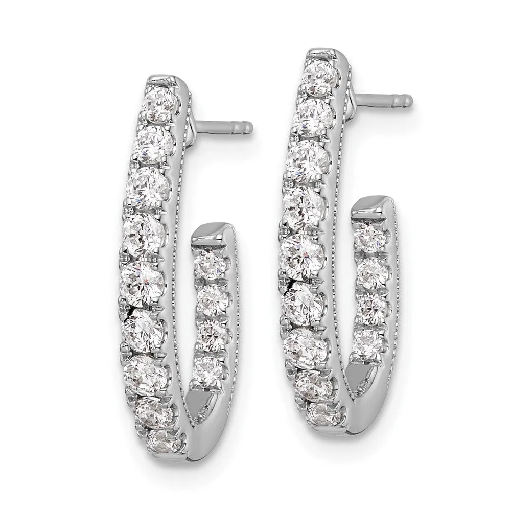 White Gold Lab Grown Diamond VS/SI FGH In and Out J-Hoop Earring - Model EM9122-100-WLG