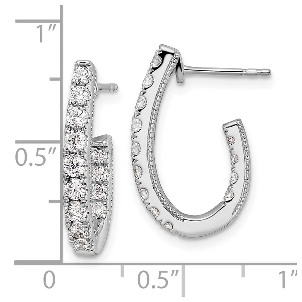 White Gold Lab Grown Diamond VS/SI FGH In and Out J-Hoop Earring - Model EM9122-100-WLG