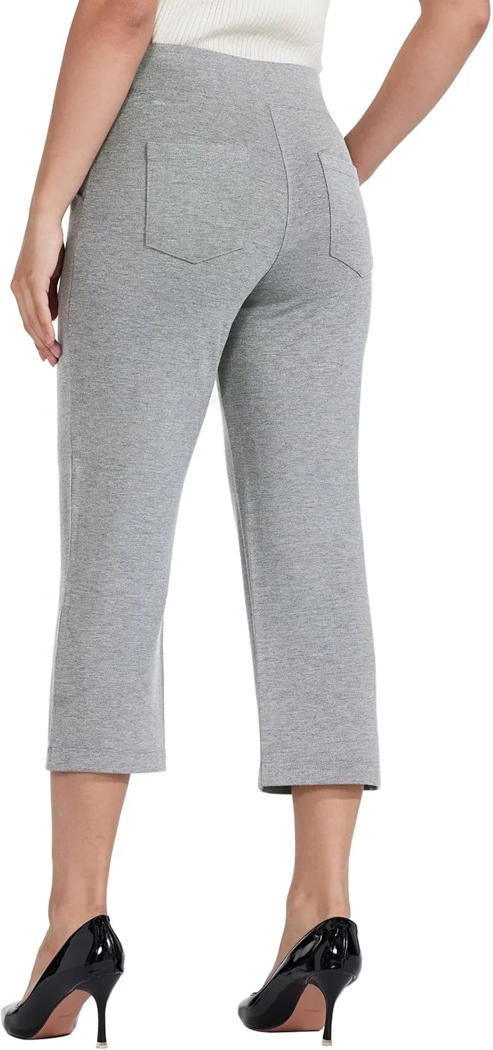 Willit Women's Capri Pants Dress Yoga Capri Stretch Business Work Casual Capris Straight Leg Office Pants 21"