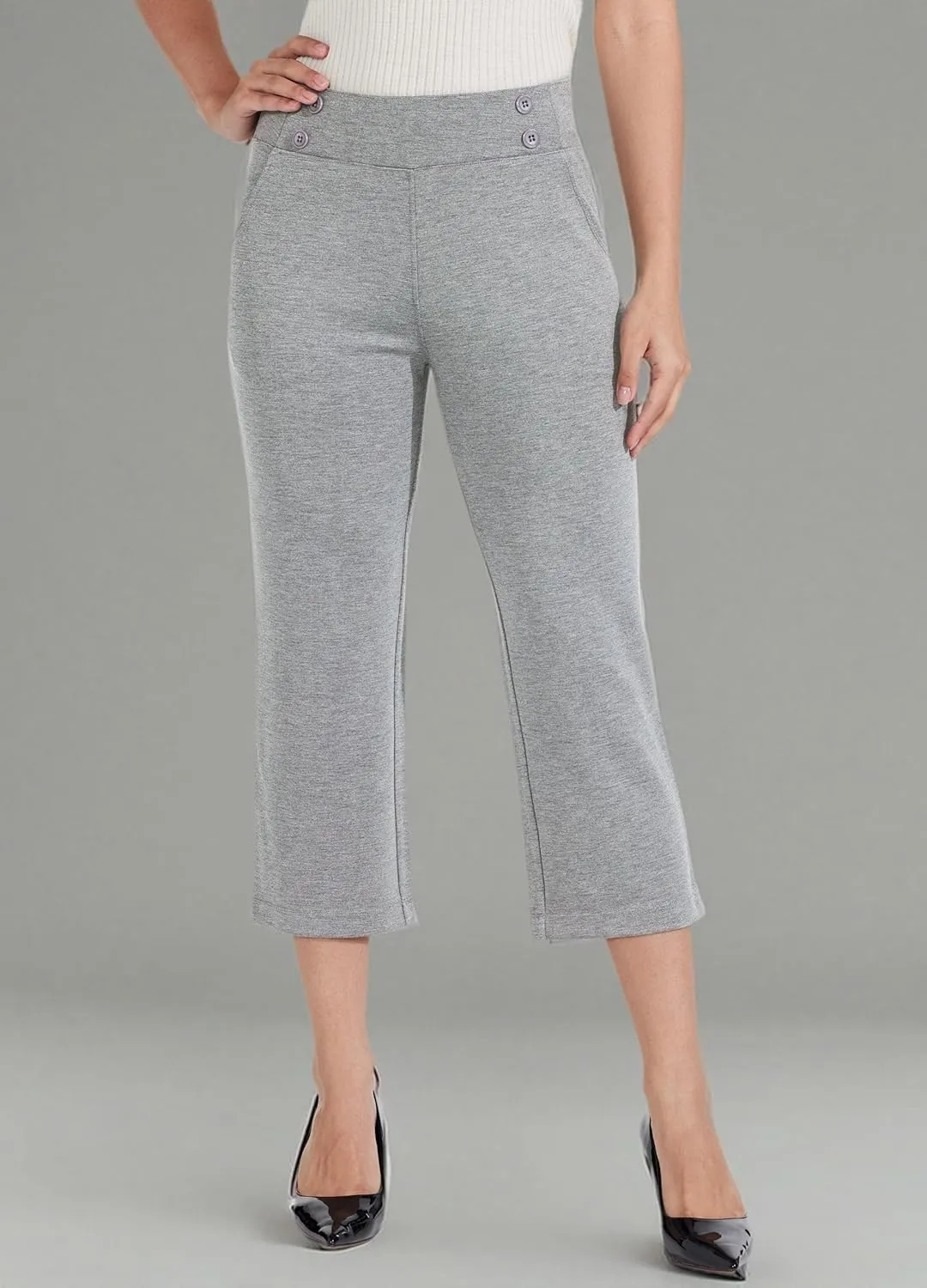 Willit Women's Capri Pants Dress Yoga Capri Stretch Business Work Casual Capris Straight Leg Office Pants 21"