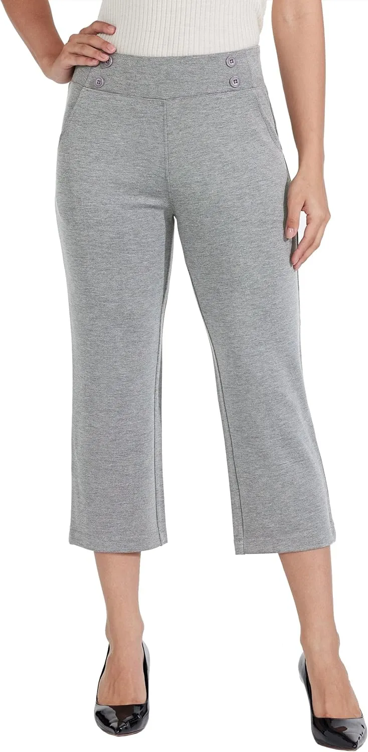 Willit Women's Capri Pants Dress Yoga Capri Stretch Business Work Casual Capris Straight Leg Office Pants 21"