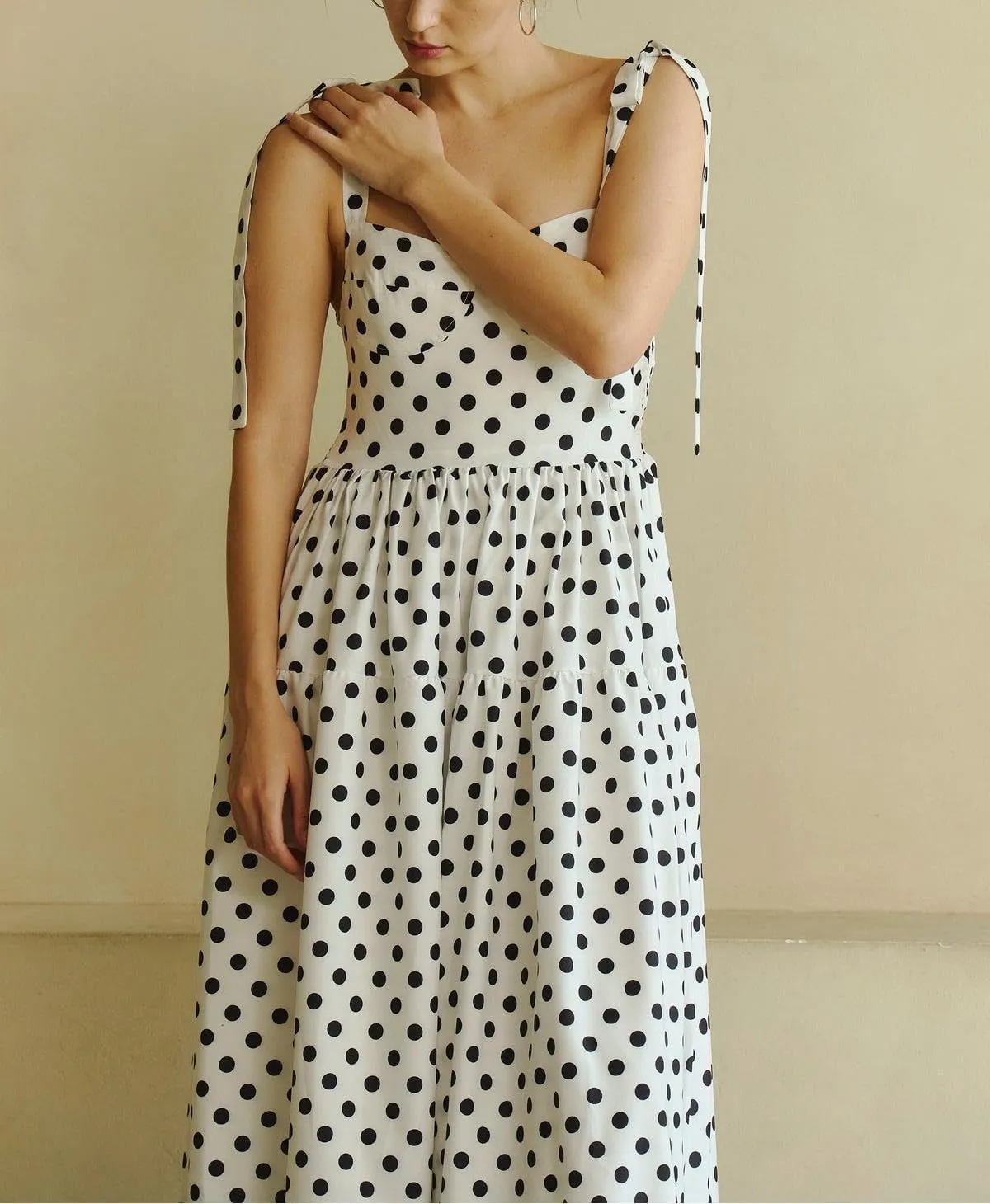 Women Boho Cami Long Dress Polka Dot Spaghetti Strap Flowy Maxi Dress 2025 Summer Beach Vacation Sundress