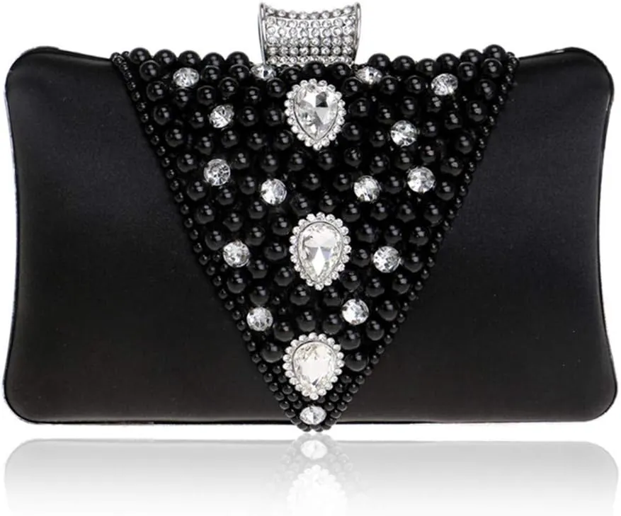 Women Handmade Beaded Evening Bags Pearl Clutch Bags For Party Banquet Tote