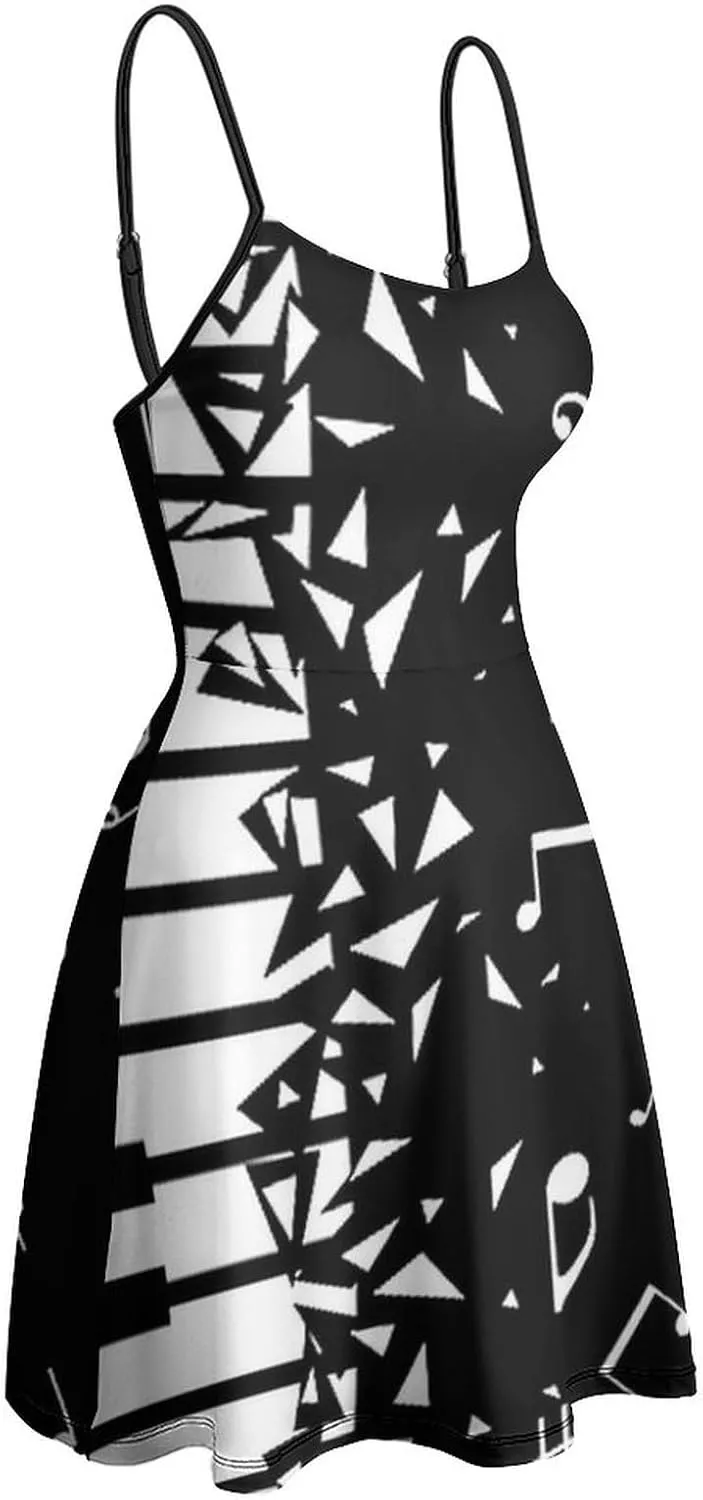 Women Summer Casual Dress Adjustable Spaghetti Strap Backless Beach Sundress