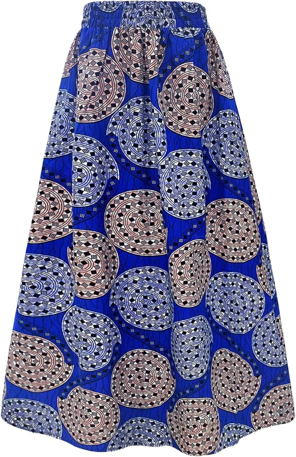 Women's African Wax Print Skirt Ankara Long Skirt Triditional Tribal Maxi Skirt with Pockets One Size