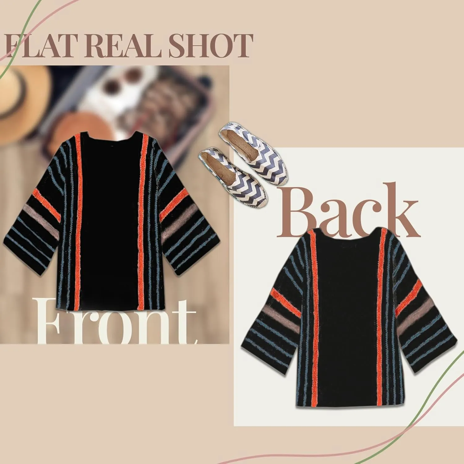 Women's Casual Color Block Striped Knit Sweater Lightweight Cable Knit Pullover Tops Spring Fall Trendy Boho Clothes