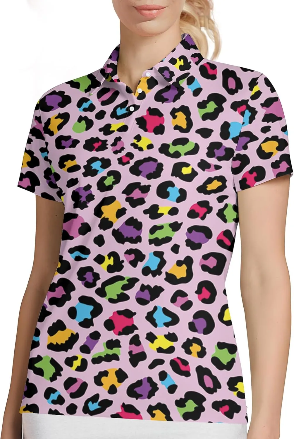Womens Golf Shirt Funny Polo Shirts for Women Crazy Golf Outfit, Small, Aop-wpol-64653