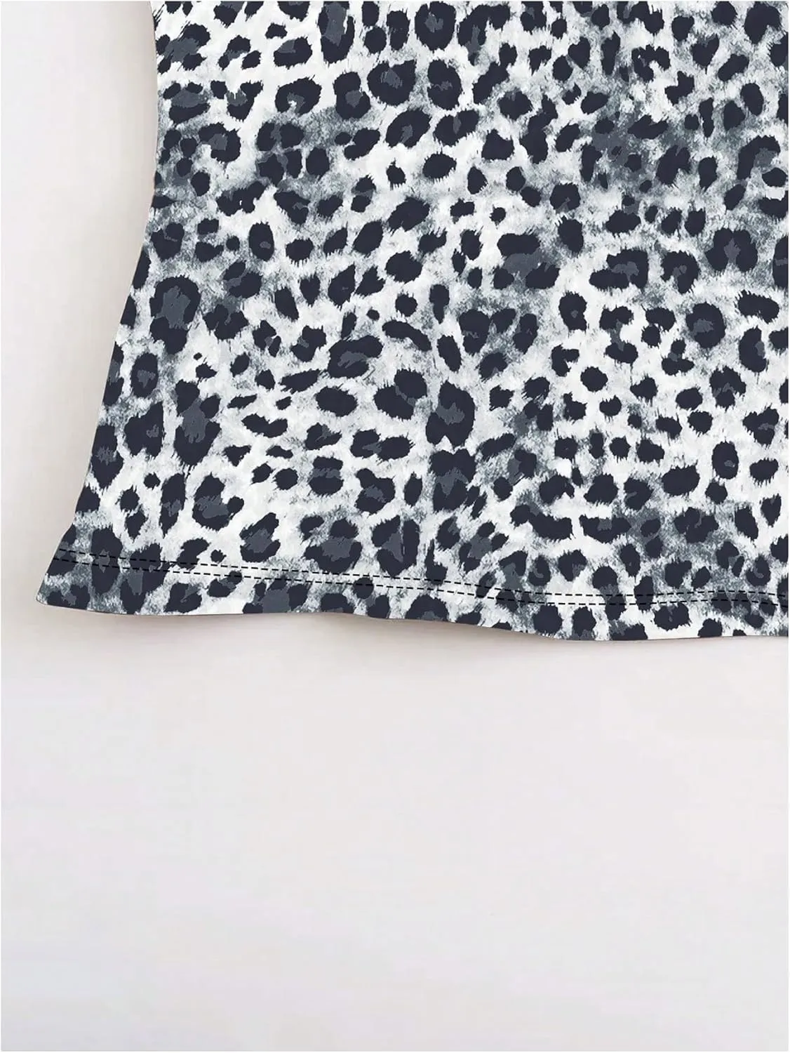 Women's Leopard Print Lace Trim Sexy Tank Top Spaghetti Strap Cami Square Neck Sleeveless Camisole