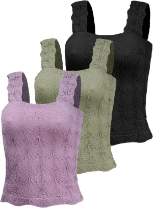 Women's Square Neck Seamless Wide Strap Crop Tank Tops,Slim Fit Flower Lettuce Trim Crop Cami Tops, Love Letter Cami
