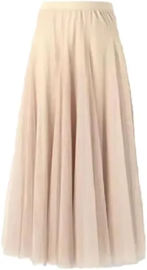 Women's Summer Elastic Beach Skirt High Waist Pleated Long Skirt