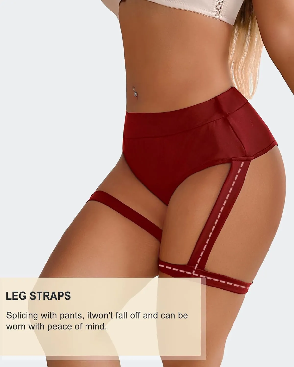 Women's Yoga Shorts with Garters High Waist Slim Sexy Bodycon Booty Dance Hot Pants Bandage Workout Butt Lifting