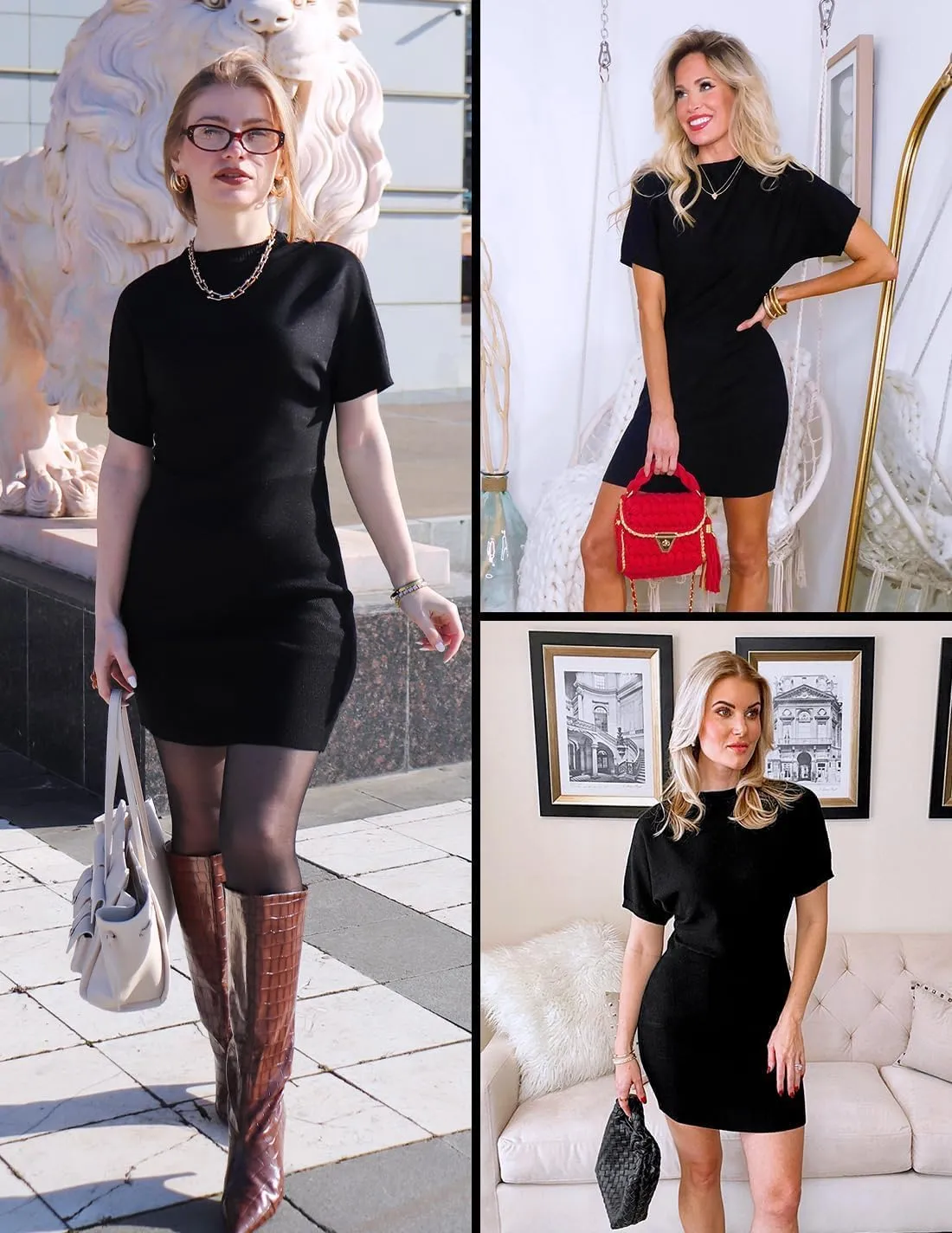 ZESICA Women's 2025 Summer Casual Mock Neck Bodycon Mini Dress Cap Sleeve Slim Fit Ribbed Knit Short Sweater Dresses
