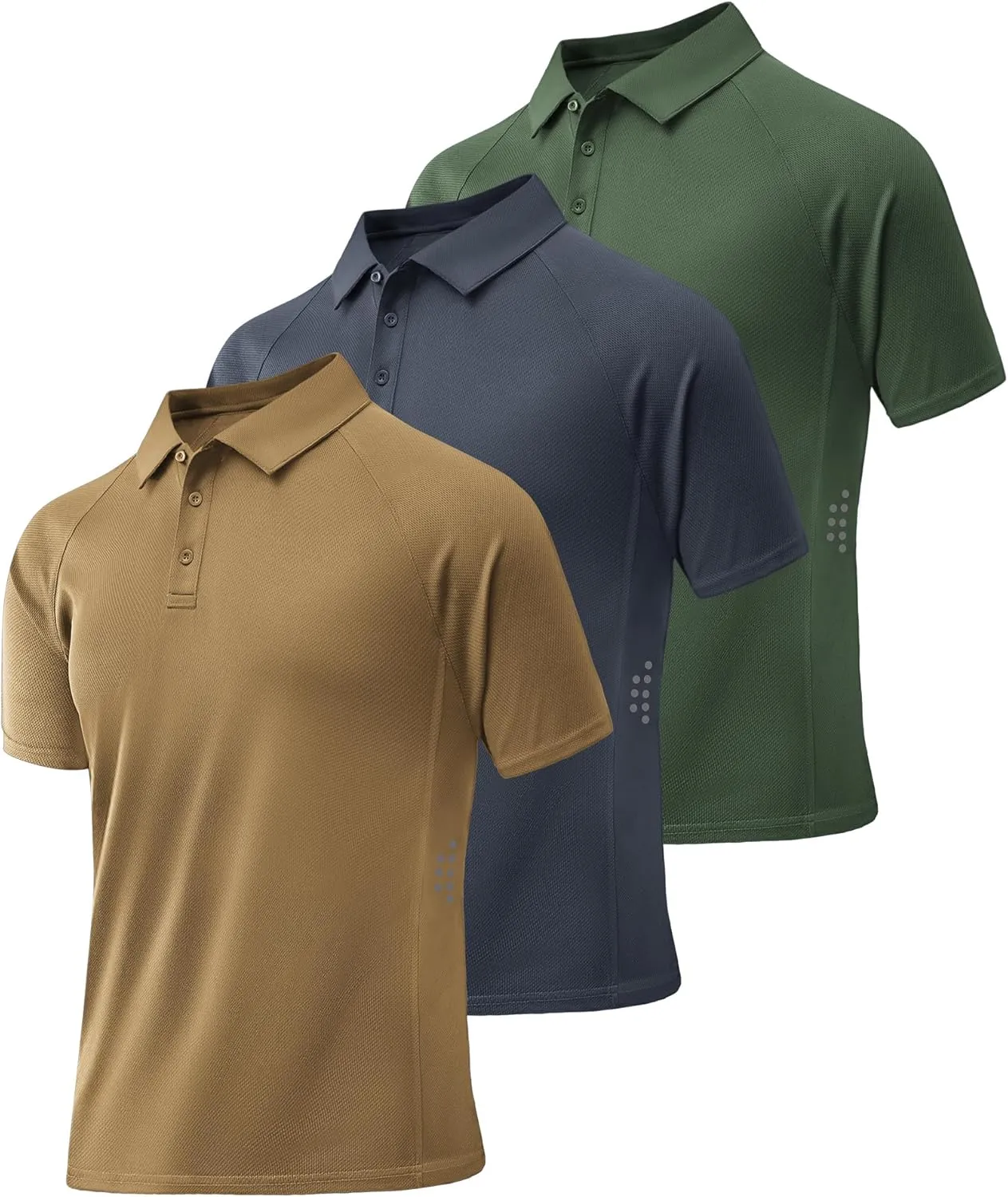 ZITY 3 Pack Polo Shirts for Men Cool Dry Outdoor Fishing Athletic Fit Short Sleeve Collared T-Shirts
